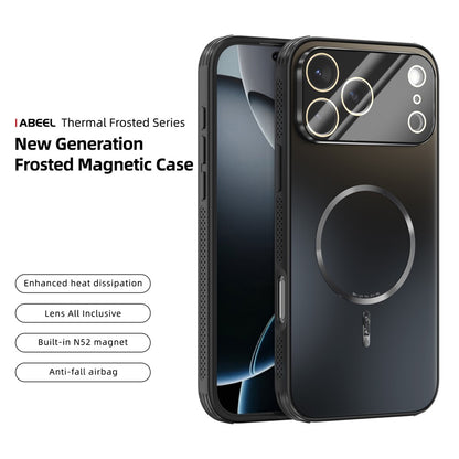 ABEEL For iPhone 17 Pro Max Case Compatible with MagSafe TPU PC Cooling Matte Phone Back Cover with Lens Film