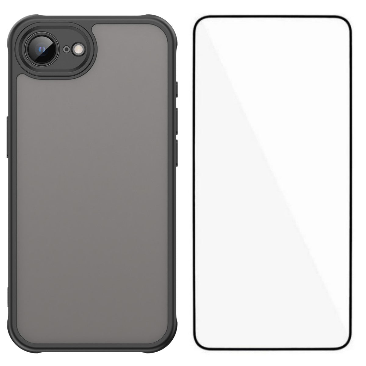 WANLONFENG For iPhone 17e / 16e Case with Screen Film  FD Series Skin Touch TPU PC Phone Back Cover