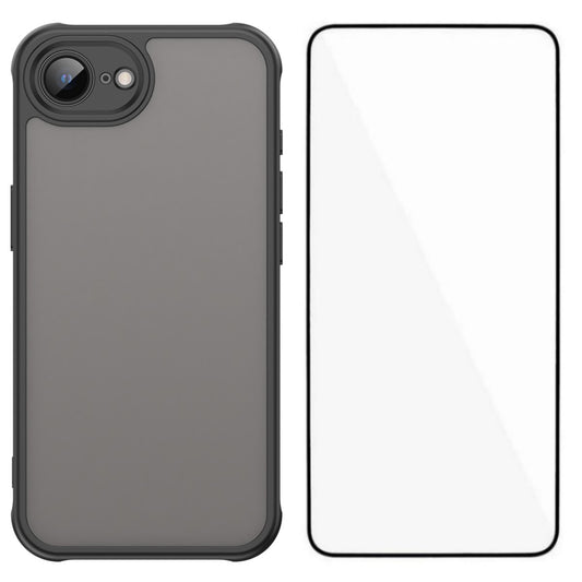 WANLONFENG For iPhone 17e / 16e Case with Screen Film  FD Series Skin Touch TPU PC Phone Back Cover