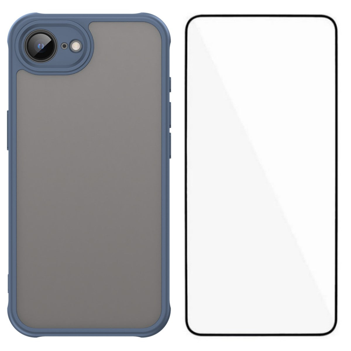 WANLONFENG For iPhone 17e / 16e Case with Screen Film  FD Series Skin Touch TPU PC Phone Back Cover