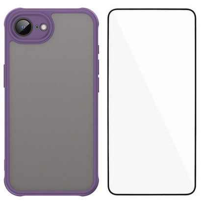 WANLONFENG For iPhone 17e / 16e Case with Screen Film  FD Series Skin Touch TPU PC Phone Back Cover