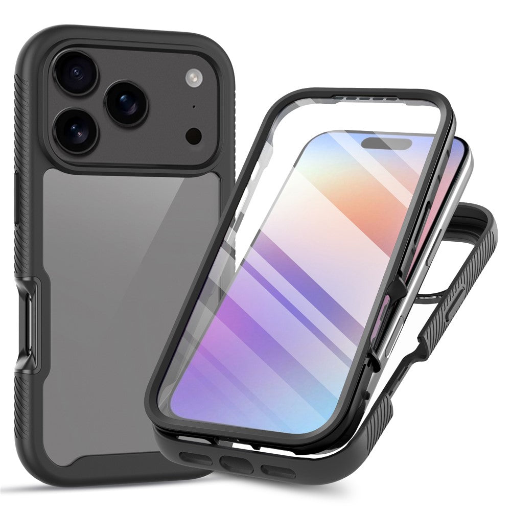 Clear Case for iPhone 17 Pro Max PC + TPU Phone Back Cover with PET Screen Film