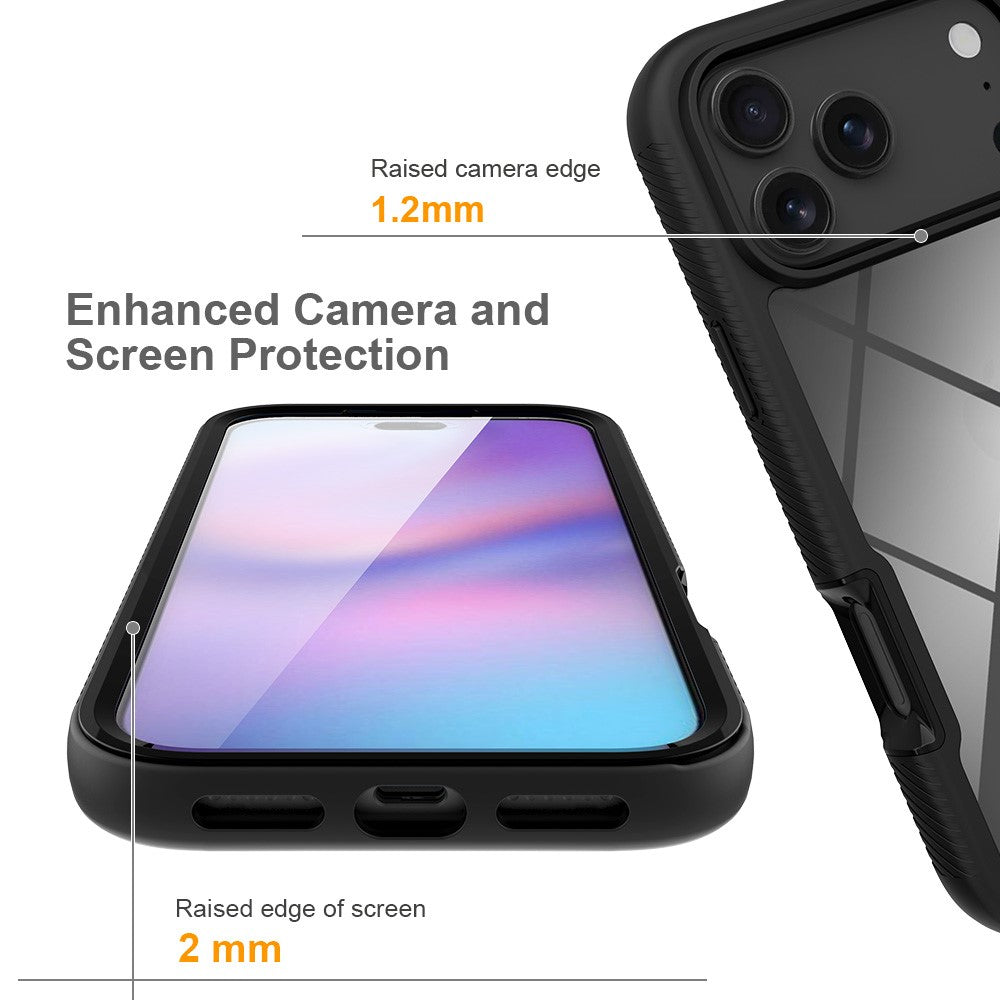 Clear Case for iPhone 17 Pro Max PC + TPU Phone Back Cover with PET Screen Film