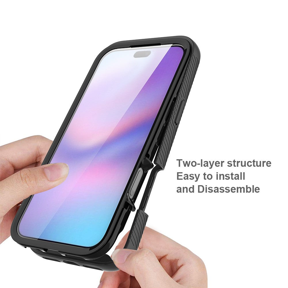Clear Case for iPhone 17 Pro Max PC + TPU Phone Back Cover with PET Screen Film