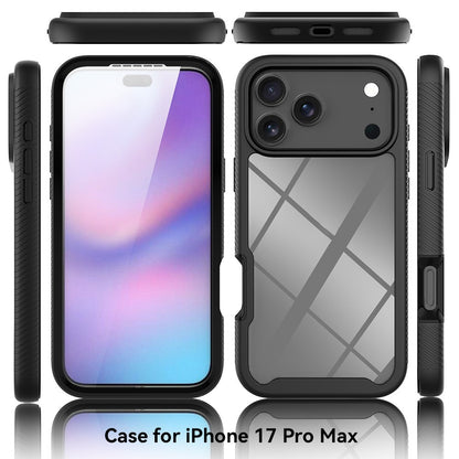 Clear Case for iPhone 17 Pro Max PC + TPU Phone Back Cover with PET Screen Film