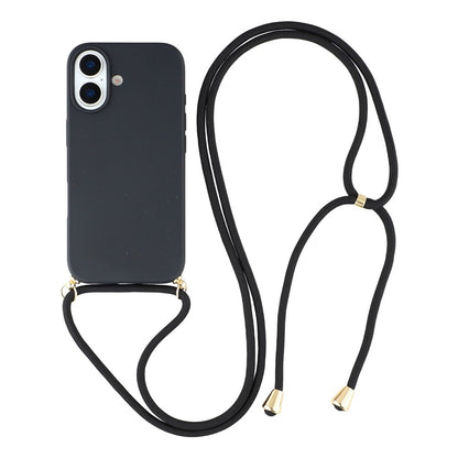 For iPhone 17 Case Biodegradable Wheat Straw + TPU Eco-Friendly Phone Cover with Lanyard