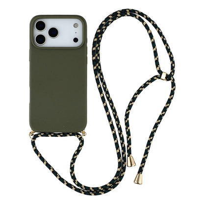 For iPhone 17 Pro Case Biodegradable Wheat Straw + TPU Eco-Friendly Phone Cover with Lanyard