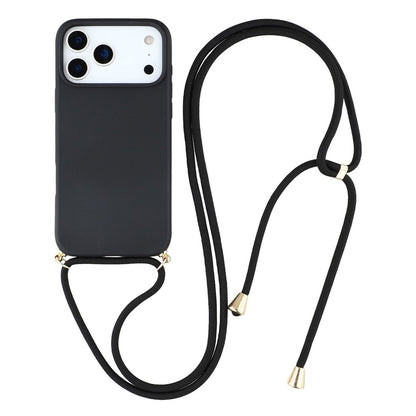 For iPhone 17 Pro Case Biodegradable Wheat Straw + TPU Eco-Friendly Phone Cover with Lanyard