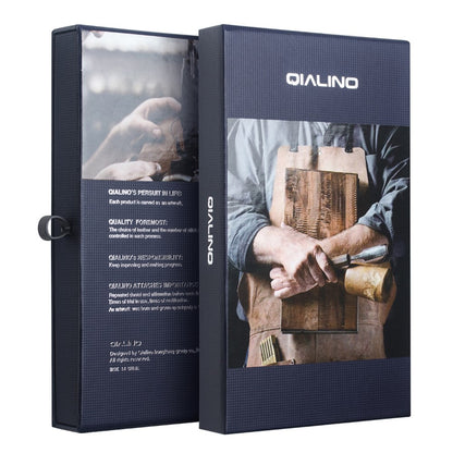 QIALINO For iPhone 17 Pro Case Wallet Flip Stand Phone Cover Genuine Cow Leather