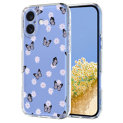 For iPhone 17 Case Butterfly Floral Pattern Printing TPU Phone Back Cover