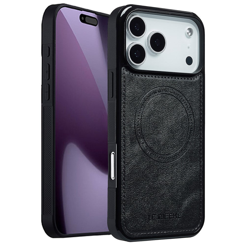 LC.IMEEKE For iPhone 17 Pro Max Magnetic Case Compatible with MagSafe Leather + TPU Back Cover