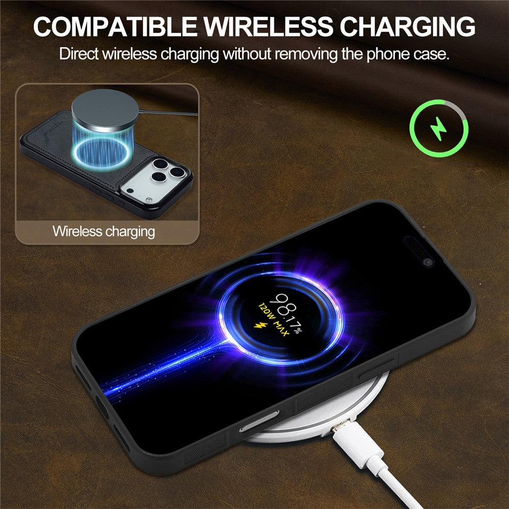 LC.IMEEKE For iPhone 17 Pro Max Magnetic Case Compatible with MagSafe Leather + TPU Back Cover