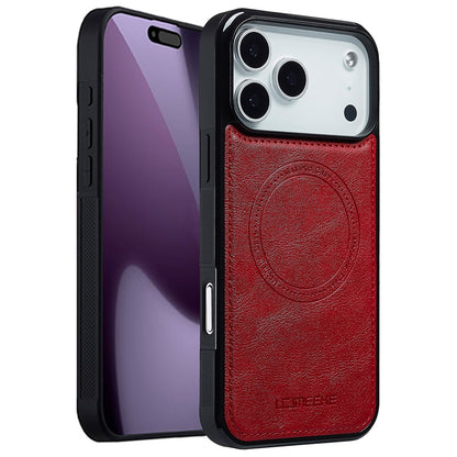 LC.IMEEKE For iPhone 17 Pro Max Magnetic Case Compatible with MagSafe Leather + TPU Back Cover