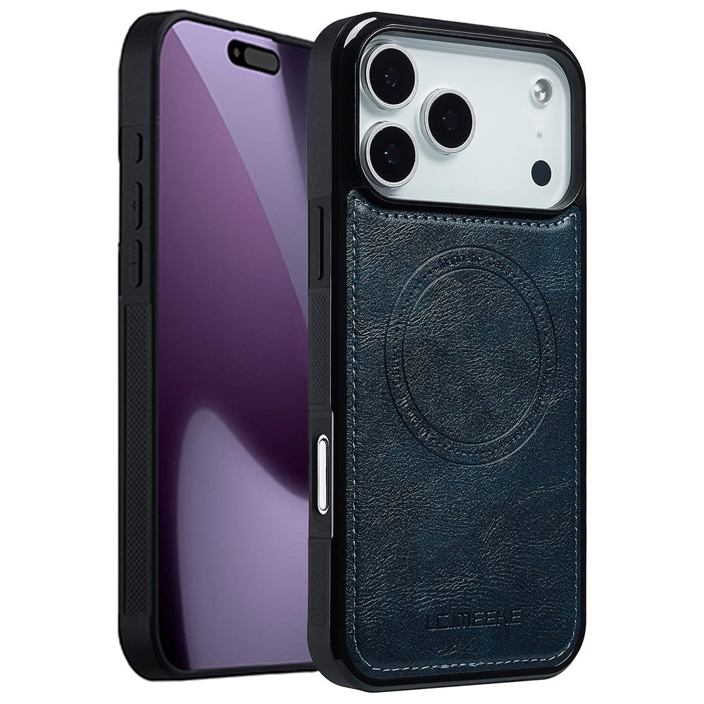 LC.IMEEKE For iPhone 17 Pro Max Magnetic Case Compatible with MagSafe Leather + TPU Back Cover