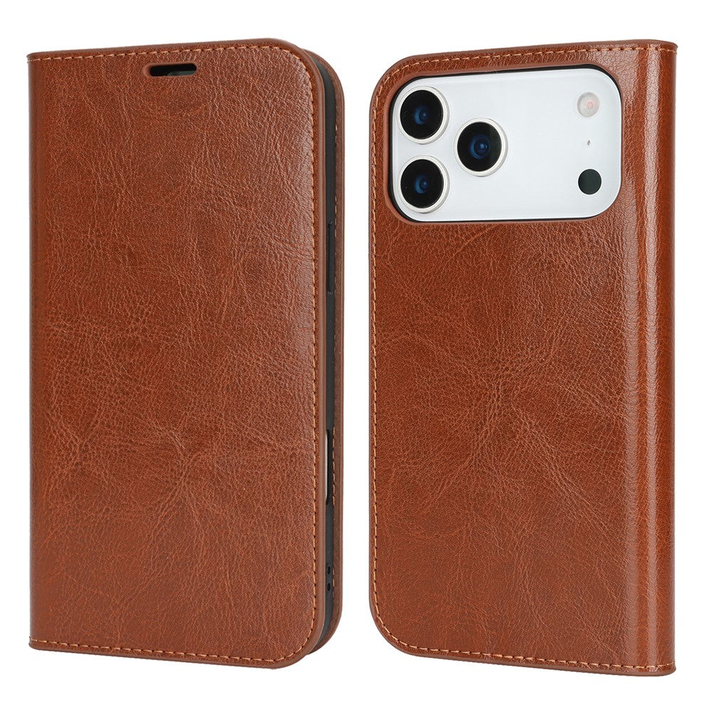 For iPhone 17 Pro Max Case Crazy Horse Texture Split Leather Wallet Phone Cover