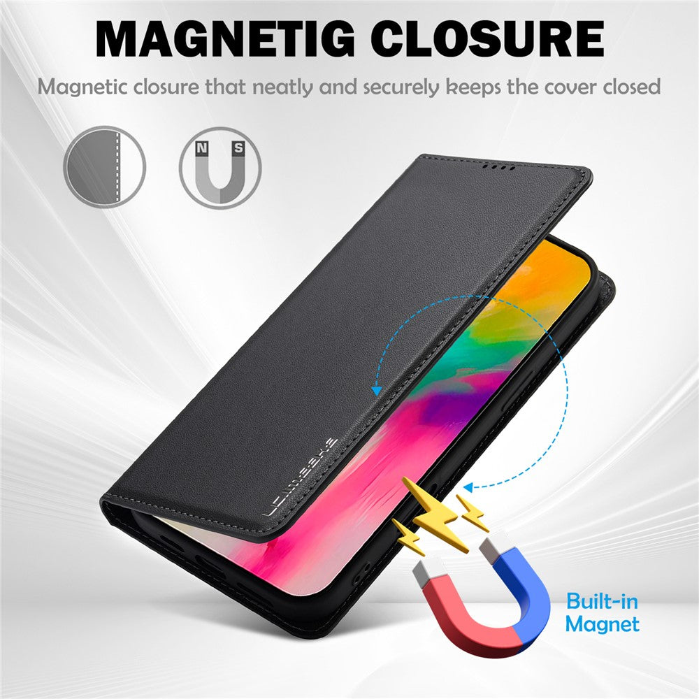 LC.IMEEKE L1 Series for iPhone 17 Case PU Leather Wallet Stand Protective Phone Cover