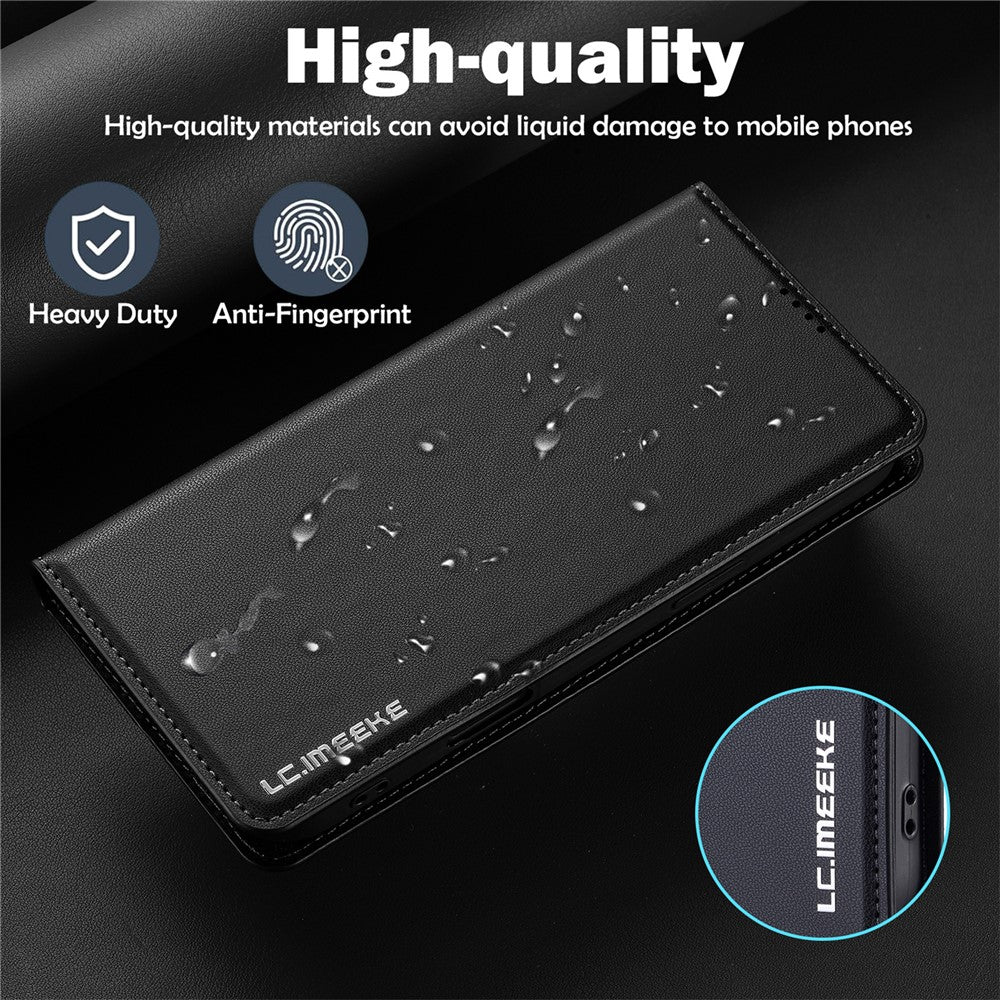 LC.IMEEKE L1 Series for iPhone 17 Case PU Leather Wallet Stand Protective Phone Cover