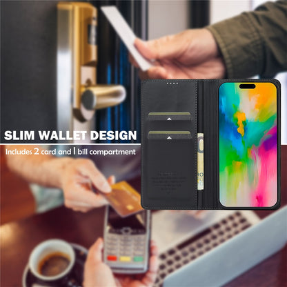 LC.IMEEKE L1 Series for iPhone 17 Case PU Leather Wallet Stand Protective Phone Cover