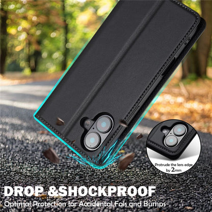 LC.IMEEKE L1 Series for iPhone 17 Case PU Leather Wallet Stand Protective Phone Cover