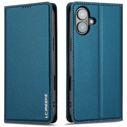 LC.IMEEKE L1 Series for iPhone 17 Case PU Leather Wallet Stand Protective Phone Cover