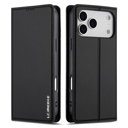 LC.IMEEKE L1 Series for iPhone 17 Pro Case PU Leather Wallet Stand Protective Phone Cover