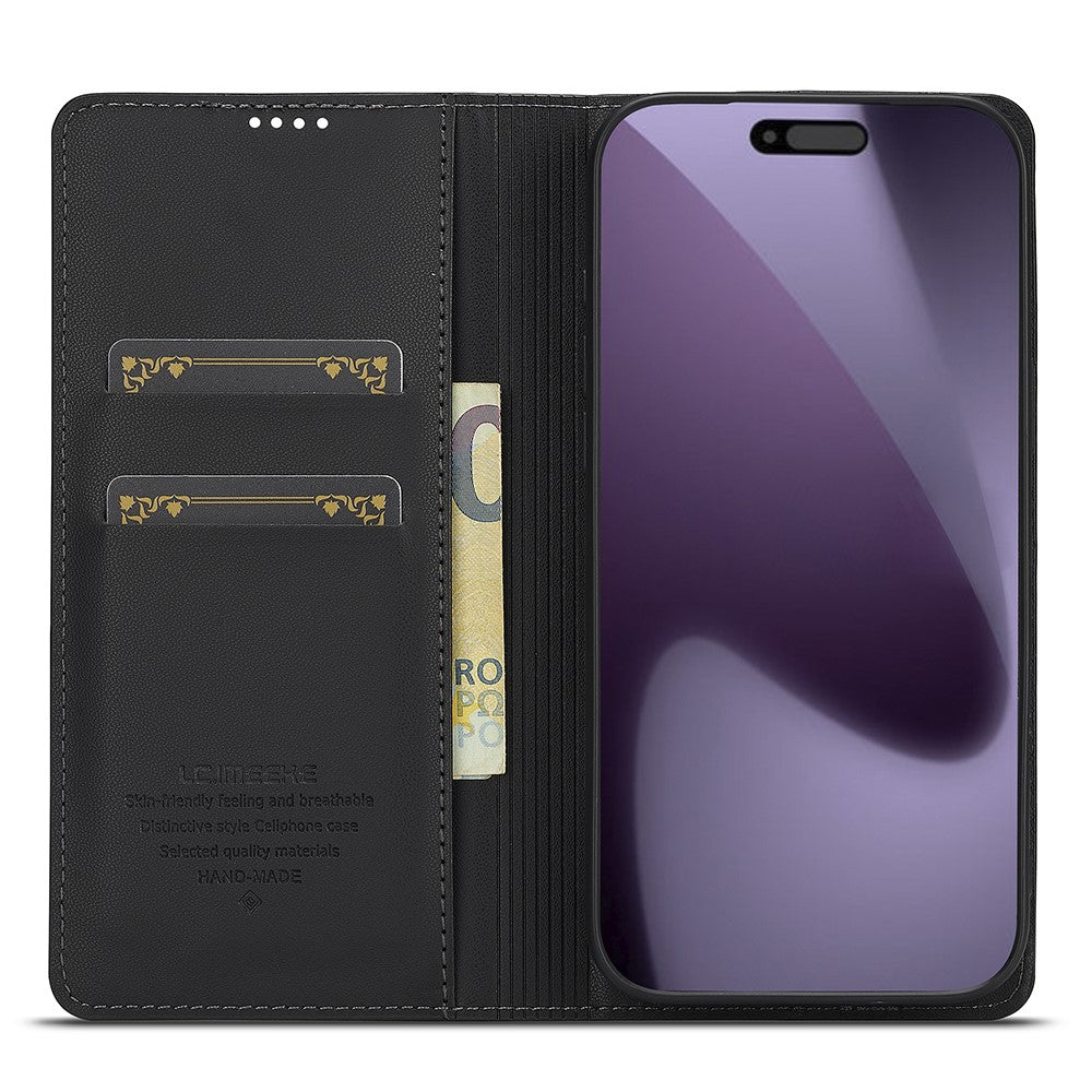 LC.IMEEKE L1 Series for iPhone 17 Pro Case PU Leather Wallet Stand Protective Phone Cover