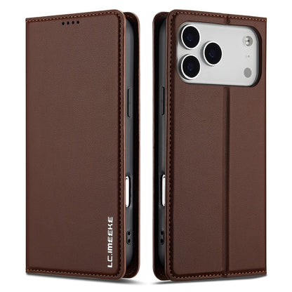 LC.IMEEKE L1 Series for iPhone 17 Pro Case PU Leather Wallet Stand Protective Phone Cover