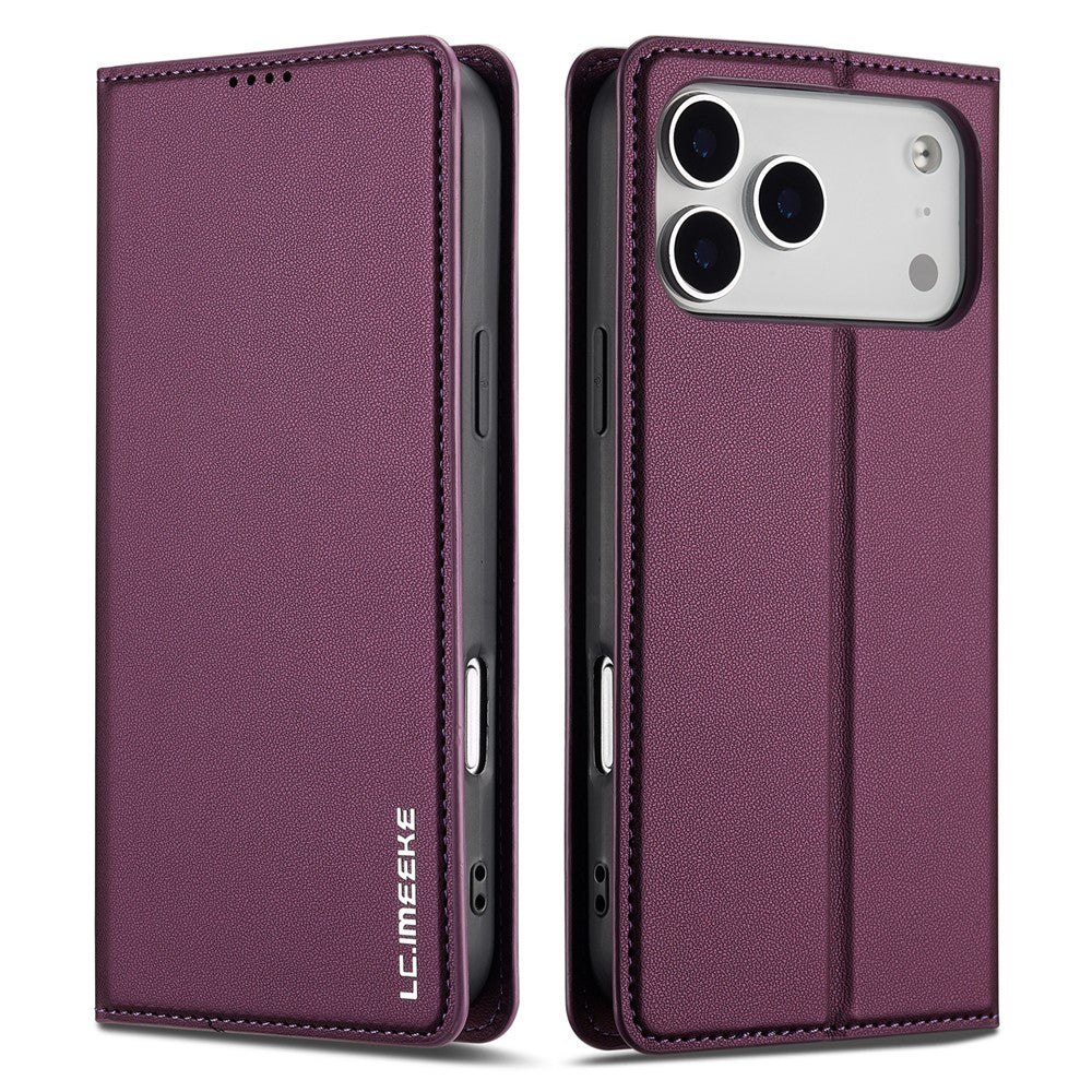 LC.IMEEKE L1 Series for iPhone 17 Pro Case PU Leather Wallet Stand Protective Phone Cover
