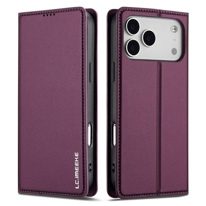 LC.IMEEKE L1 Series for iPhone 17 Pro Case PU Leather Wallet Stand Protective Phone Cover