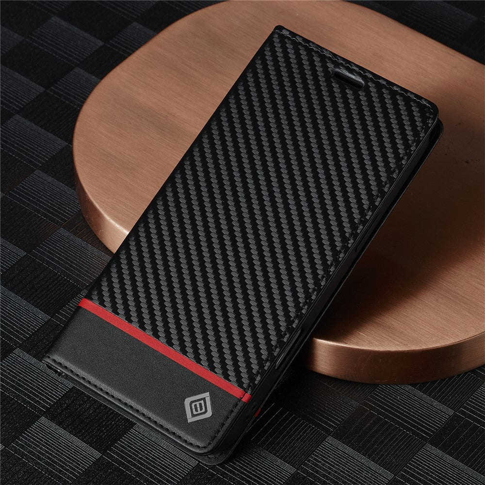 LC.IMEEKE For iPhone 17 Pro Max Wallet Case Carbon Fiber Texture Leather Phone Cover