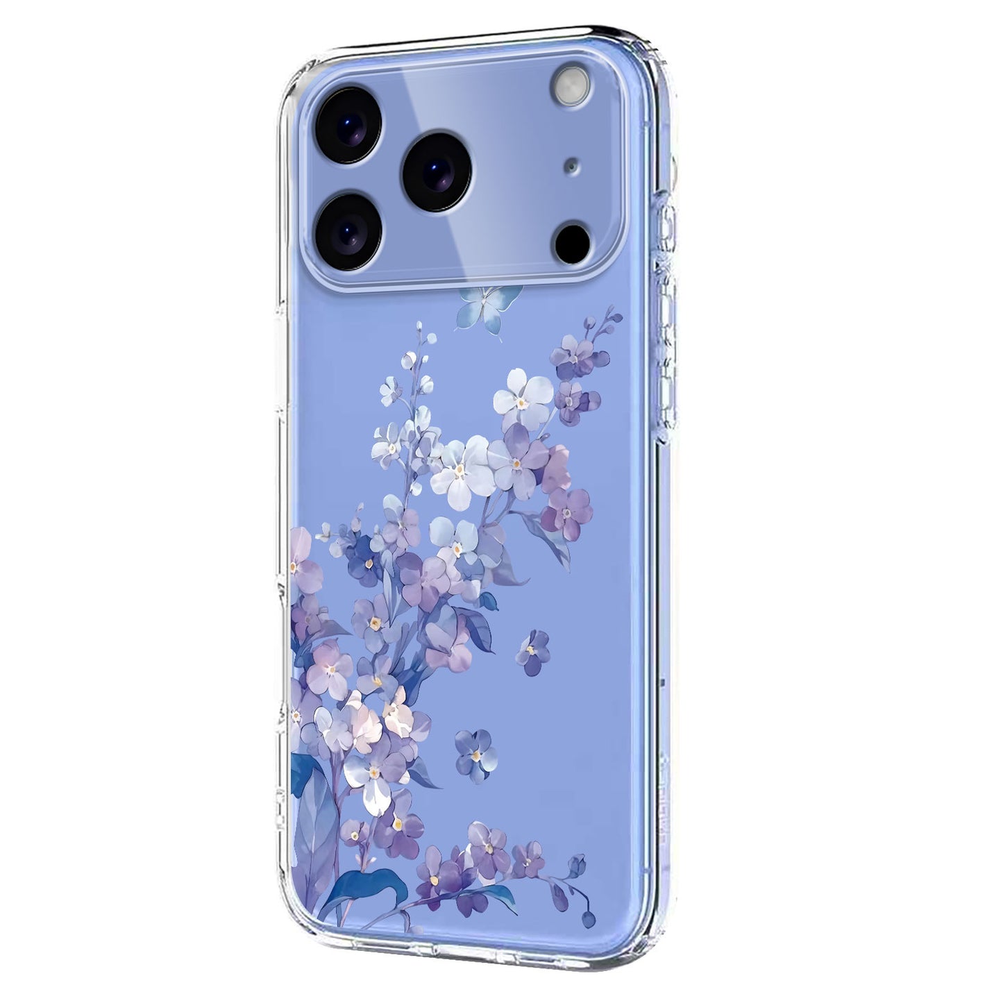 For iPhone 17 Pro Max Case Butterfly Floral Pattern Printing TPU Phone Back Cover