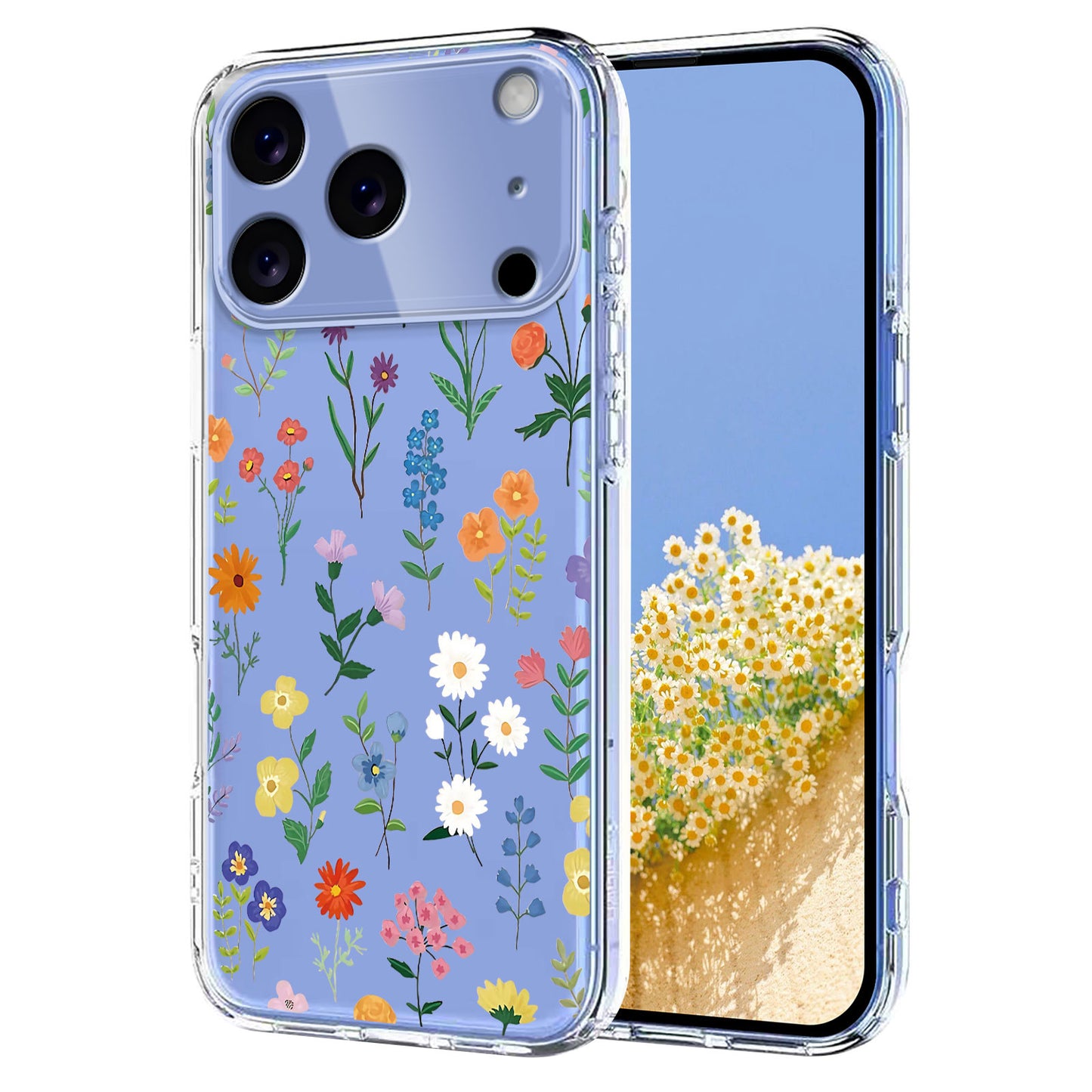 For iPhone 17 Pro Max Case Butterfly Floral Pattern Printing TPU Phone Back Cover