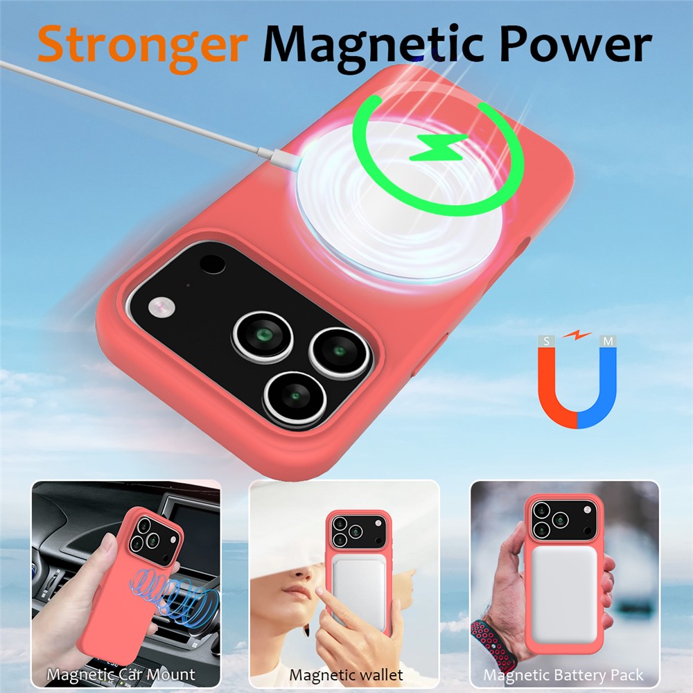 For iPhone 17 Pro Case Compatible with MagSafe Anti-Drop Liquid Silicone Phone Cover