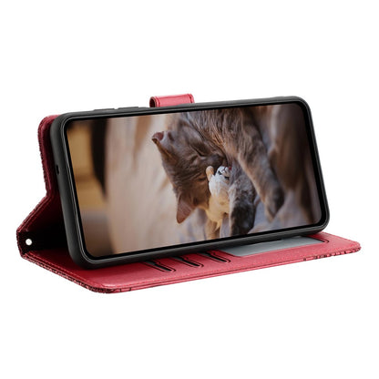 For iPhone 17 Case with Wrist Strap Leather Phone Cover Wall Cats Pattern