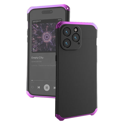 For iPhone 14 Pro Max Metal Frame Phone Case 3-Piece Design Hard PC Shockproof Protection Cover