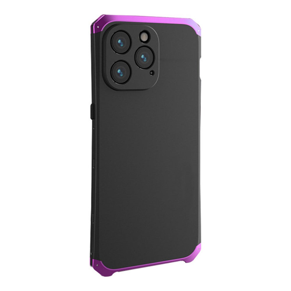 For iPhone 14 Pro Max Metal Frame Phone Case 3-Piece Design Hard PC Shockproof Protection Cover
