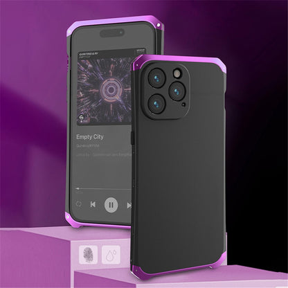 For iPhone 14 Pro Max Metal Frame Phone Case 3-Piece Design Hard PC Shockproof Protection Cover