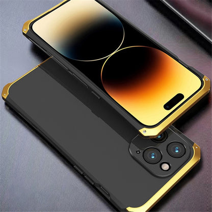 For iPhone 14 Pro Max Metal Frame Phone Case 3-Piece Design Hard PC Shockproof Protection Cover