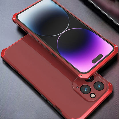 For iPhone 14 Pro Max Metal Frame Phone Case 3-Piece Design Hard PC Shockproof Protection Cover