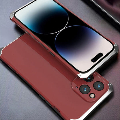 For iPhone 14 Pro Max Metal Frame Phone Case 3-Piece Design Hard PC Shockproof Protection Cover