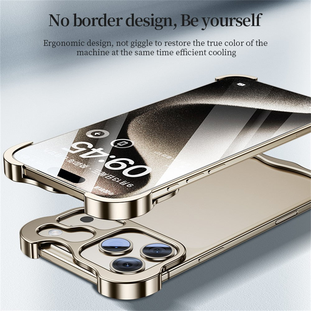 For iPhone 17 Pro Max Bumper Case Metal Frameless Shockproof Cover with Camera Lens Protector