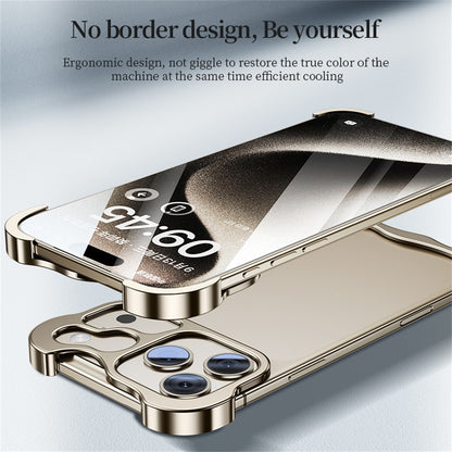 For iPhone 17 Pro Max Bumper Case Metal Frameless Shockproof Cover with Camera Lens Protector