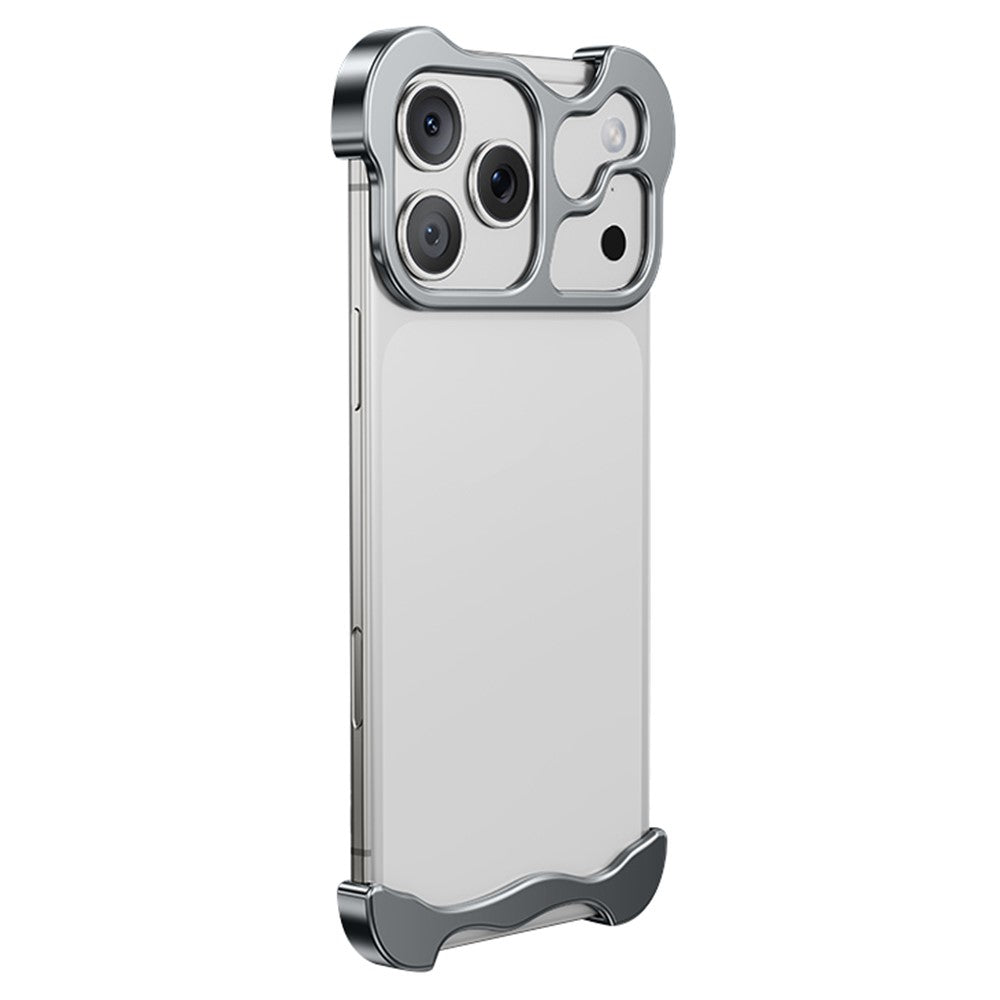 For iPhone 17 Pro Max Bumper Case Metal Frameless Shockproof Cover with Camera Lens Protector