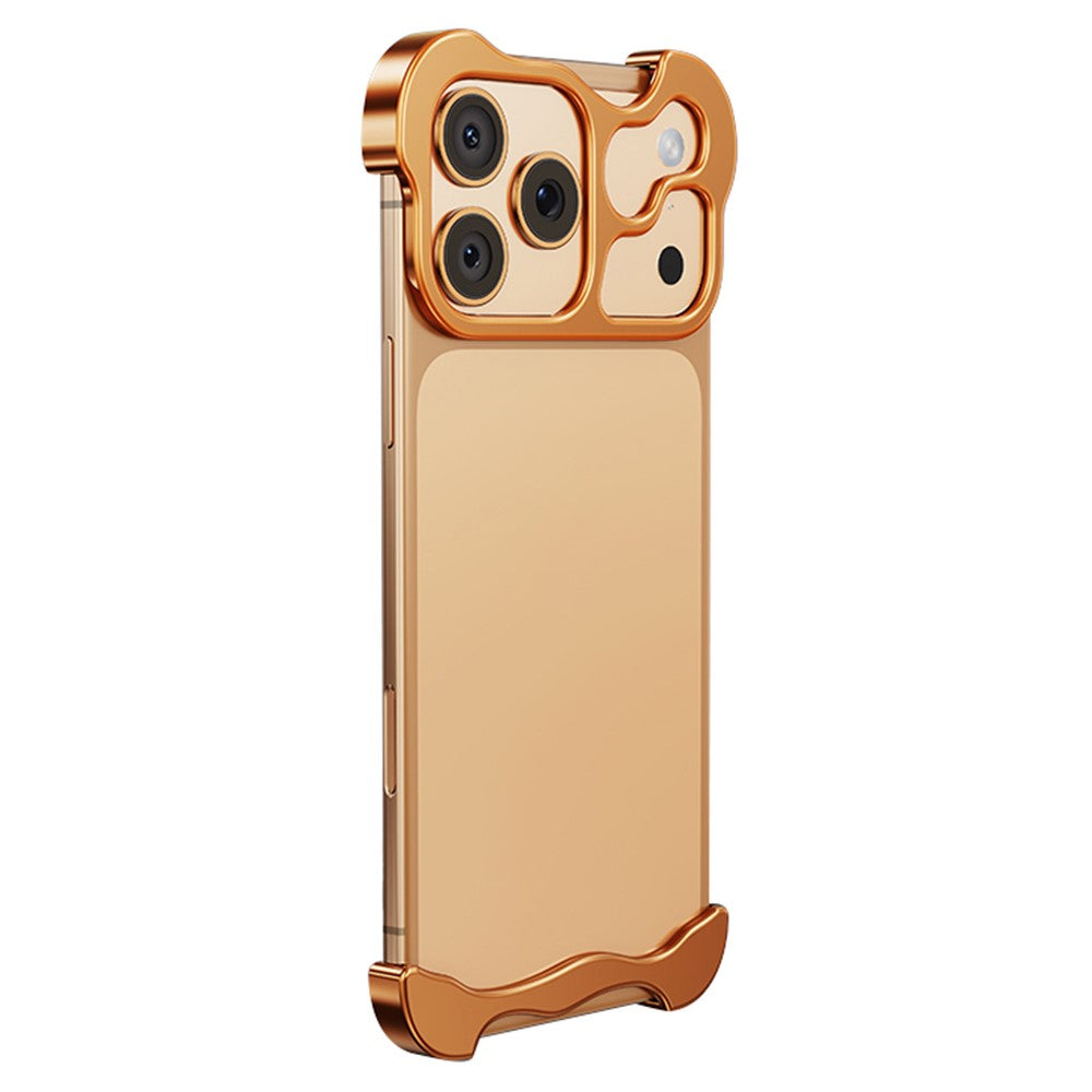 For iPhone 17 Pro Max Bumper Case Metal Frameless Shockproof Cover with Camera Lens Protector