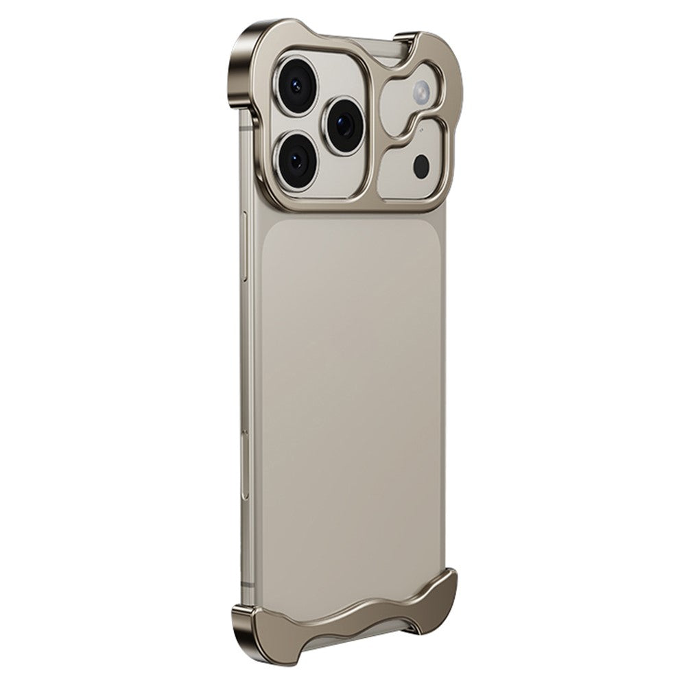 For iPhone 17 Pro Max Bumper Case Metal Frameless Shockproof Cover with Camera Lens Protector