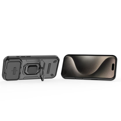 For iPhone 18 Pro / 17 Pro Case PC + TPU Kickstand Phone Protector with Lens Cover