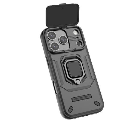 For iPhone 18 Pro / 17 Pro Case PC + TPU Kickstand Phone Protector with Lens Cover