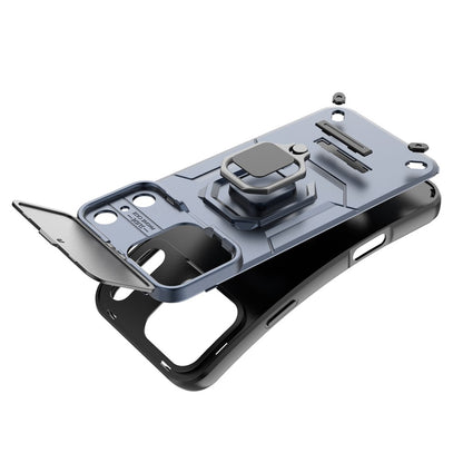 For iPhone 18 Pro / 17 Pro Case PC + TPU Kickstand Phone Protector with Lens Cover