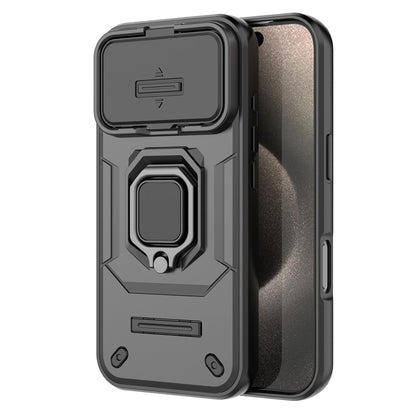 For iPhone 18 Pro / 17 Pro Case PC + TPU Kickstand Phone Protector with Lens Cover