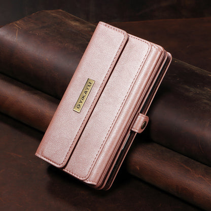 YIKATU For iPhone 17e / 16e Case  YK-008 Zipper Wallet Leather Phone Cover with Shoulder Strap